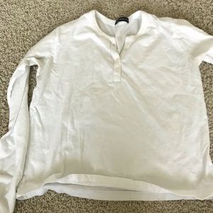 Brandy Melville white long sleeve with 4 buttons